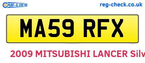 MA59RFX are the vehicle registration plates.