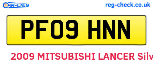 PF09HNN are the vehicle registration plates.