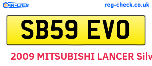 SB59EVO are the vehicle registration plates.