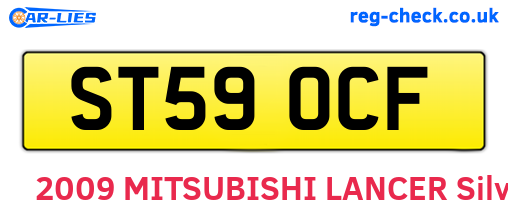 ST59OCF are the vehicle registration plates.