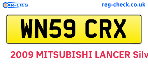 WN59CRX are the vehicle registration plates.