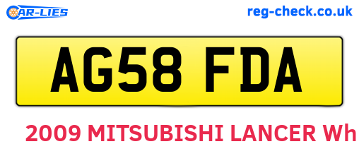 AG58FDA are the vehicle registration plates.