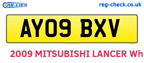 AY09BXV are the vehicle registration plates.