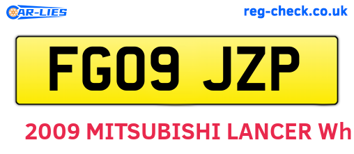 FG09JZP are the vehicle registration plates.