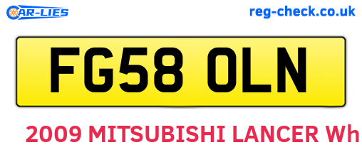 FG58OLN are the vehicle registration plates.