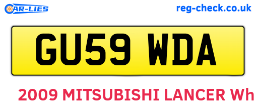 GU59WDA are the vehicle registration plates.