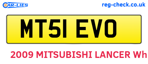 MT51EVO are the vehicle registration plates.