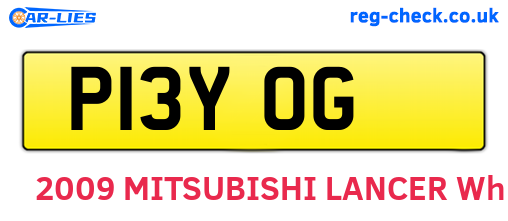 P13YOG are the vehicle registration plates.