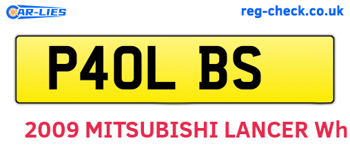 P40LBS are the vehicle registration plates.