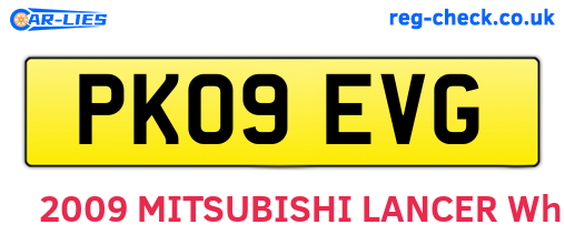 PK09EVG are the vehicle registration plates.
