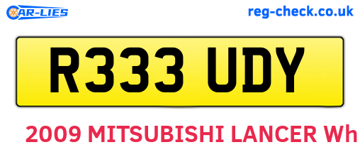 R333UDY are the vehicle registration plates.