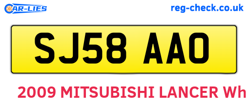SJ58AAO are the vehicle registration plates.