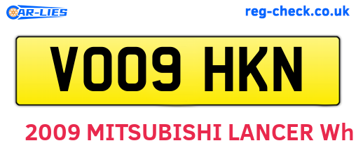 VO09HKN are the vehicle registration plates.