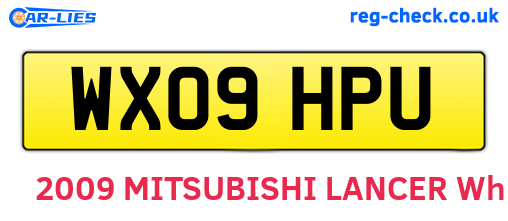 WX09HPU are the vehicle registration plates.