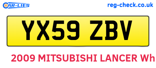 YX59ZBV are the vehicle registration plates.
