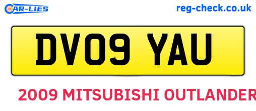 DV09YAU are the vehicle registration plates.