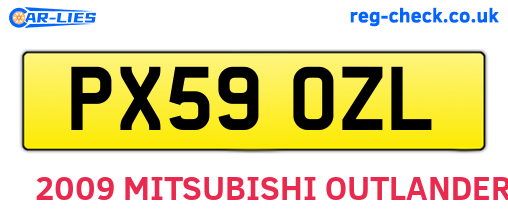 PX59OZL are the vehicle registration plates.