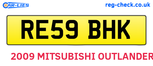 RE59BHK are the vehicle registration plates.
