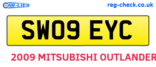 SW09EYC are the vehicle registration plates.
