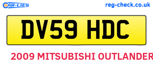 DV59HDC are the vehicle registration plates.