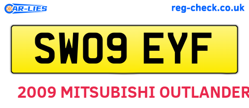 SW09EYF are the vehicle registration plates.