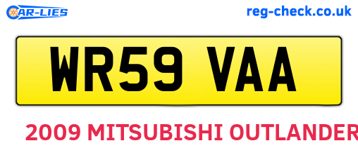 WR59VAA are the vehicle registration plates.