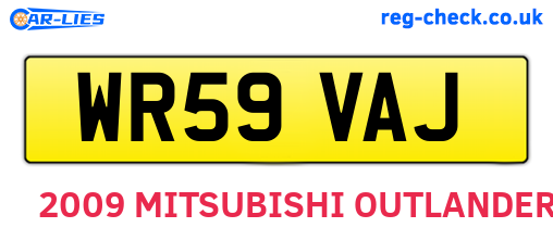 WR59VAJ are the vehicle registration plates.