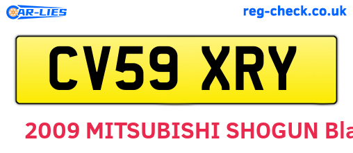 CV59XRY are the vehicle registration plates.