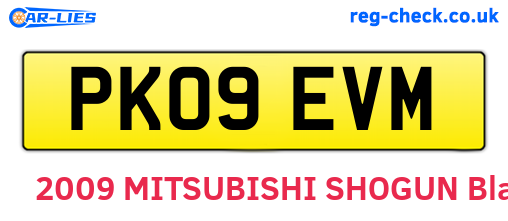 PK09EVM are the vehicle registration plates.