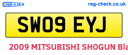 SW09EYJ are the vehicle registration plates.