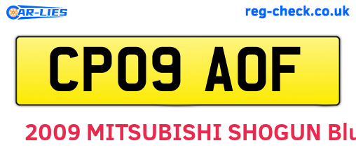 CP09AOF are the vehicle registration plates.
