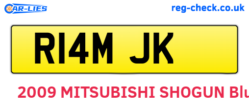 R14MJK are the vehicle registration plates.