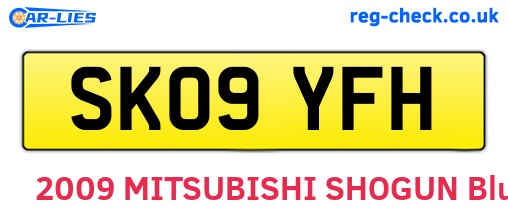 SK09YFH are the vehicle registration plates.