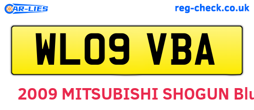 WL09VBA are the vehicle registration plates.