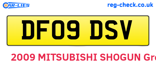 DF09DSV are the vehicle registration plates.