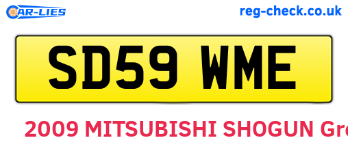 SD59WME are the vehicle registration plates.