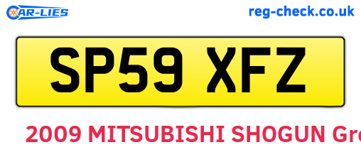 SP59XFZ are the vehicle registration plates.