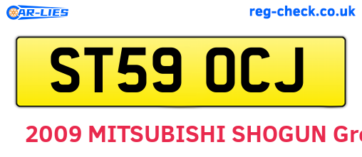 ST59OCJ are the vehicle registration plates.