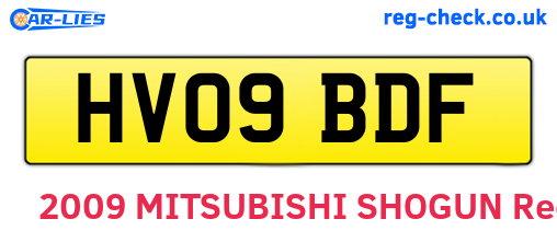 HV09BDF are the vehicle registration plates.