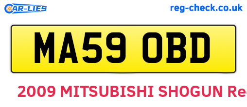 MA59OBD are the vehicle registration plates.