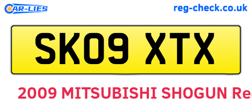 SK09XTX are the vehicle registration plates.