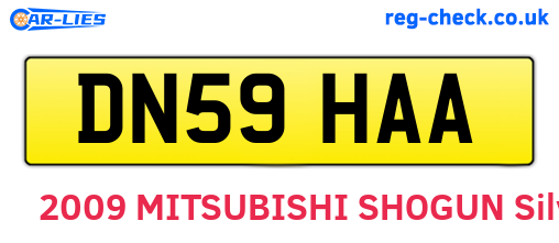 DN59HAA are the vehicle registration plates.