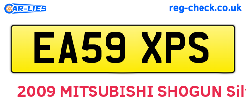 EA59XPS are the vehicle registration plates.