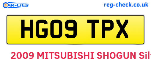 HG09TPX are the vehicle registration plates.