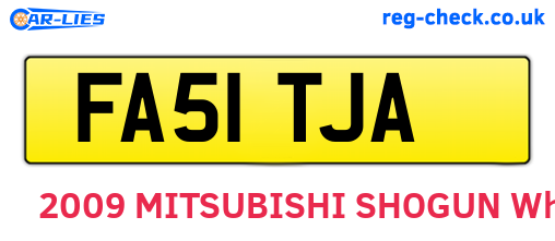 FA51TJA are the vehicle registration plates.