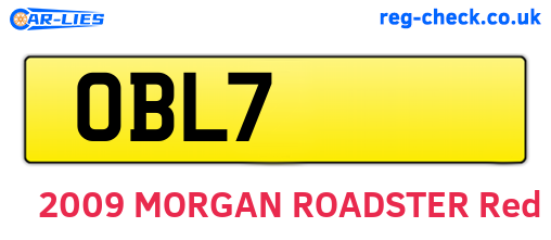 OBL7 are the vehicle registration plates.