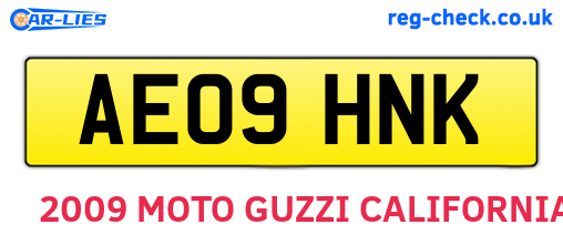 AE09HNK are the vehicle registration plates.