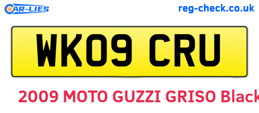 WK09CRU are the vehicle registration plates.