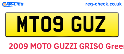 MT09GUZ are the vehicle registration plates.