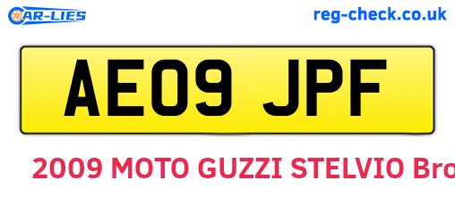AE09JPF are the vehicle registration plates.